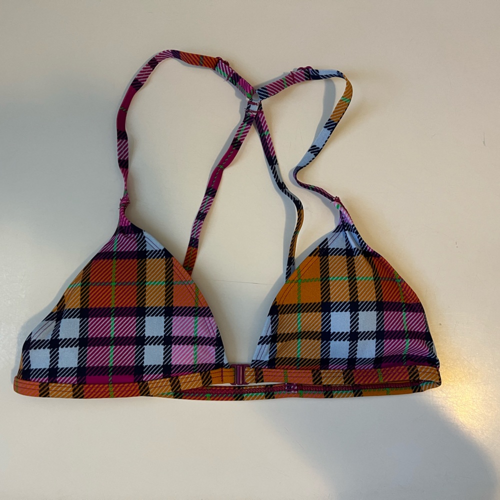 Urban Outfitters Magenta Plaid Bikini Top